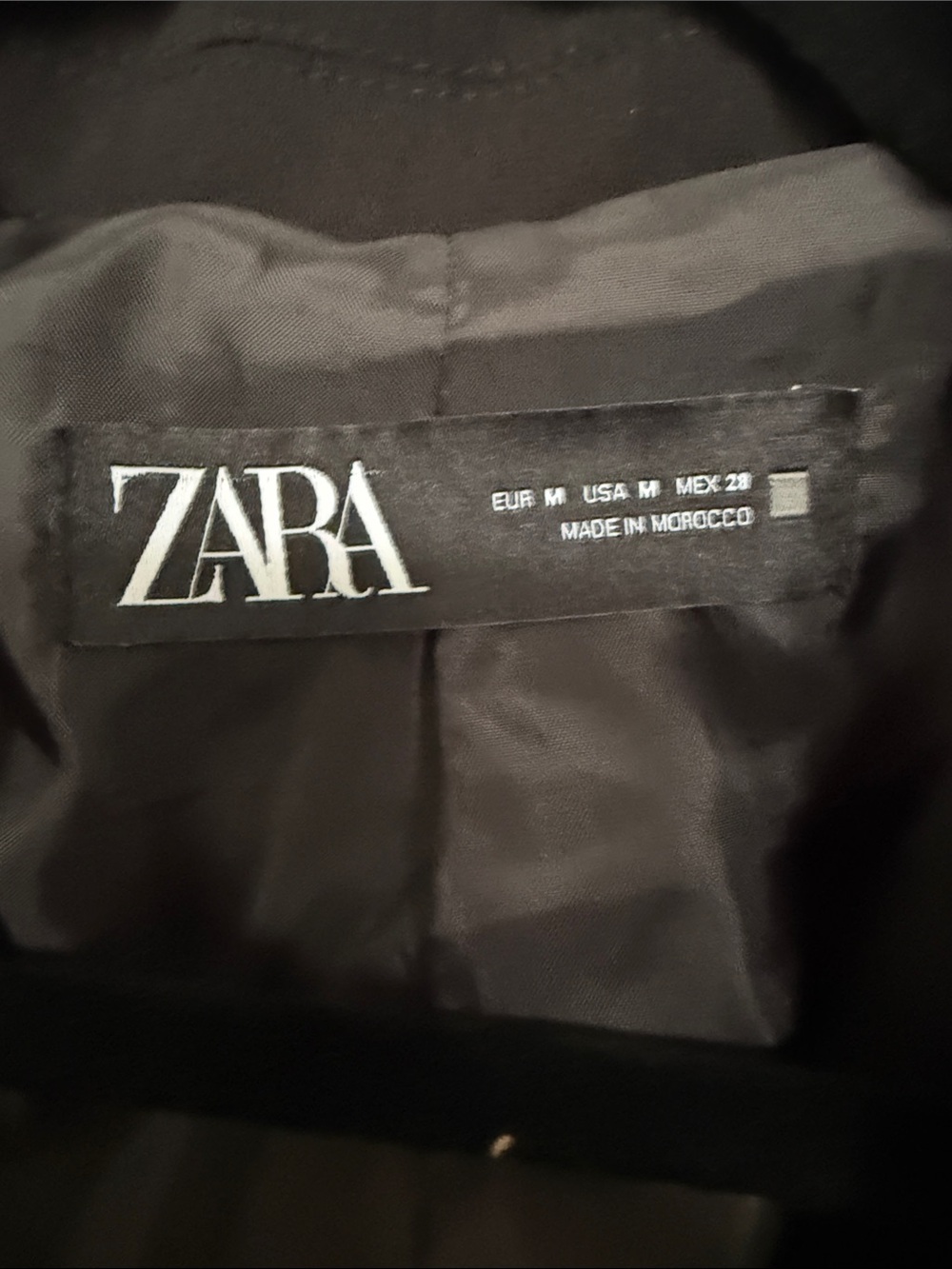Zara Black Open Front 3/4 Sleeve Blazer - Picture 2 of 7